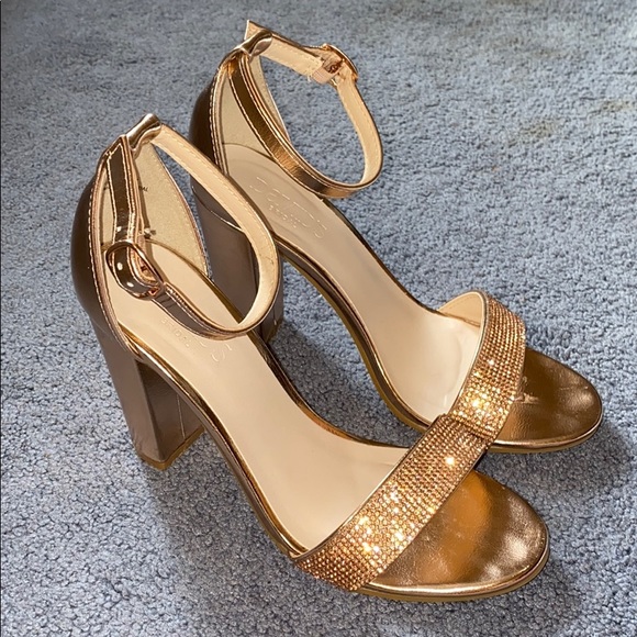 david's bridal gold shoes